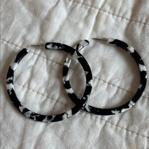 Black and White Hoop Earrings
